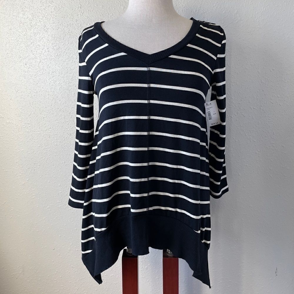 NWT Derek Heart Black and White Striped To Size S